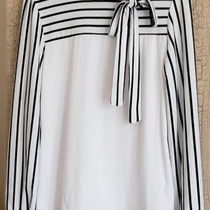 ZANZEA COLLECTIVE L WHITE / BLACK LADIES LONG SLEEVE TOP PULL OVER